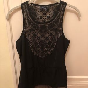 American eagle black or pink lace detail top